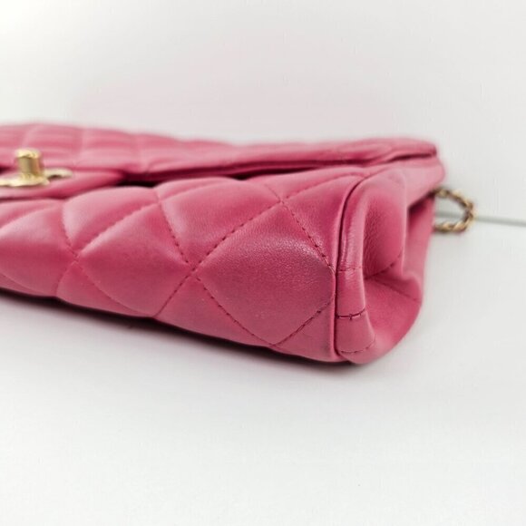 Chanel Lambskin Quilted Clutch with Chain Flap Pink - Picture 9 of 11